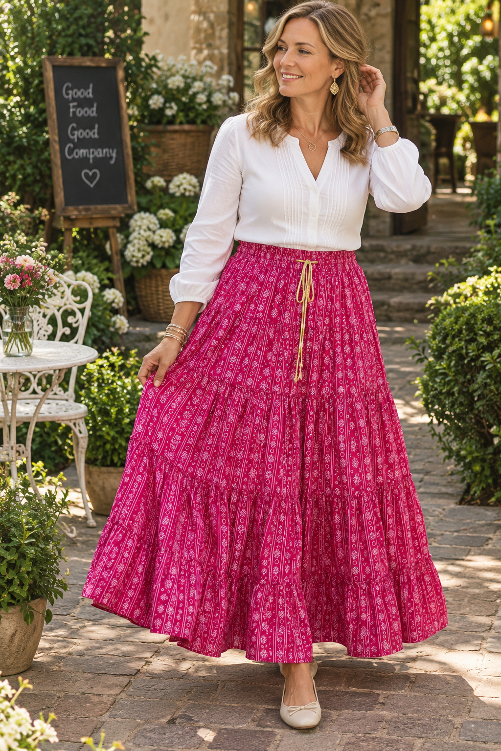 Unique Pink Floral Skirt - Indian Dress House 786
