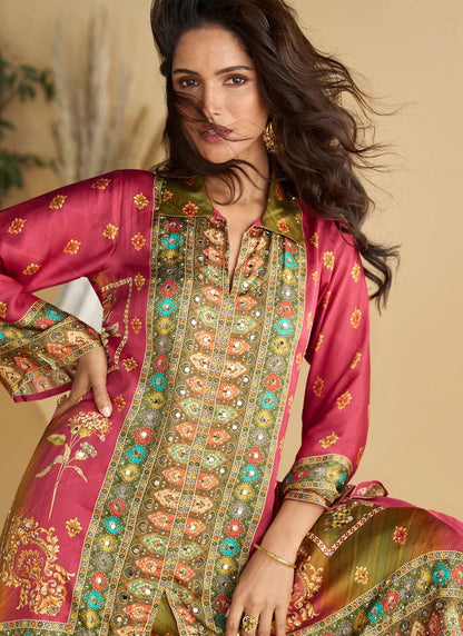 Unique Pink & Green MC SYARP - Indian Dress House 786
