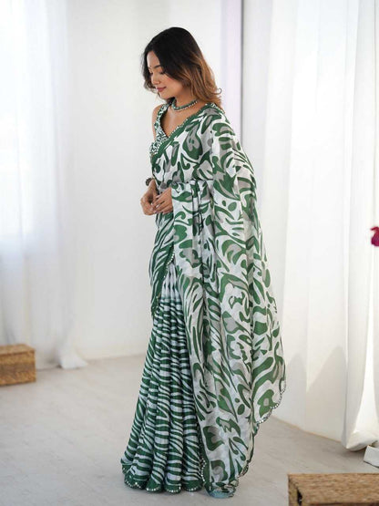 Unique Printed Leopard KES Saree - Indian Dress House 786