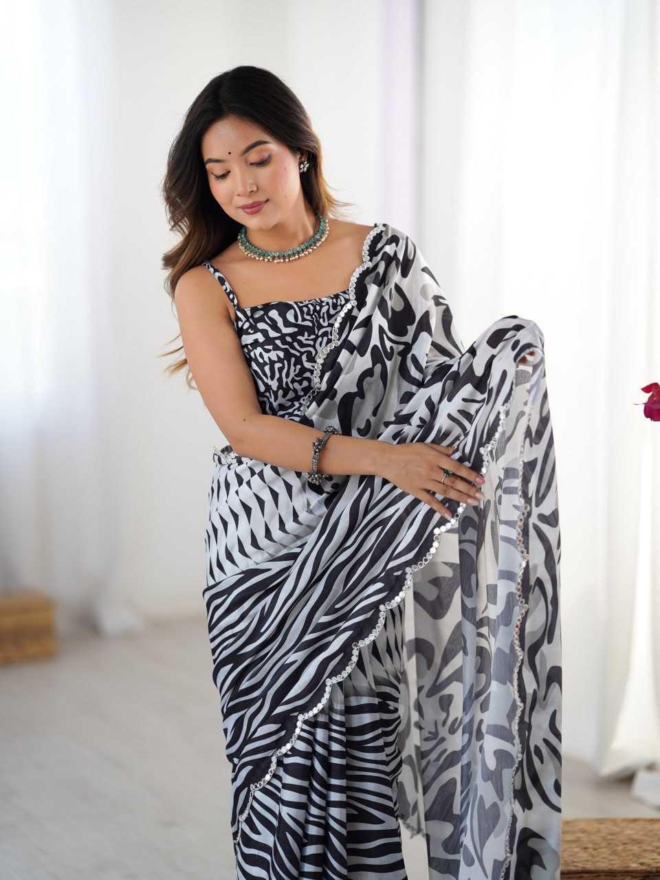 Unique Printed Leopard KES Saree - Indian Dress House 786
