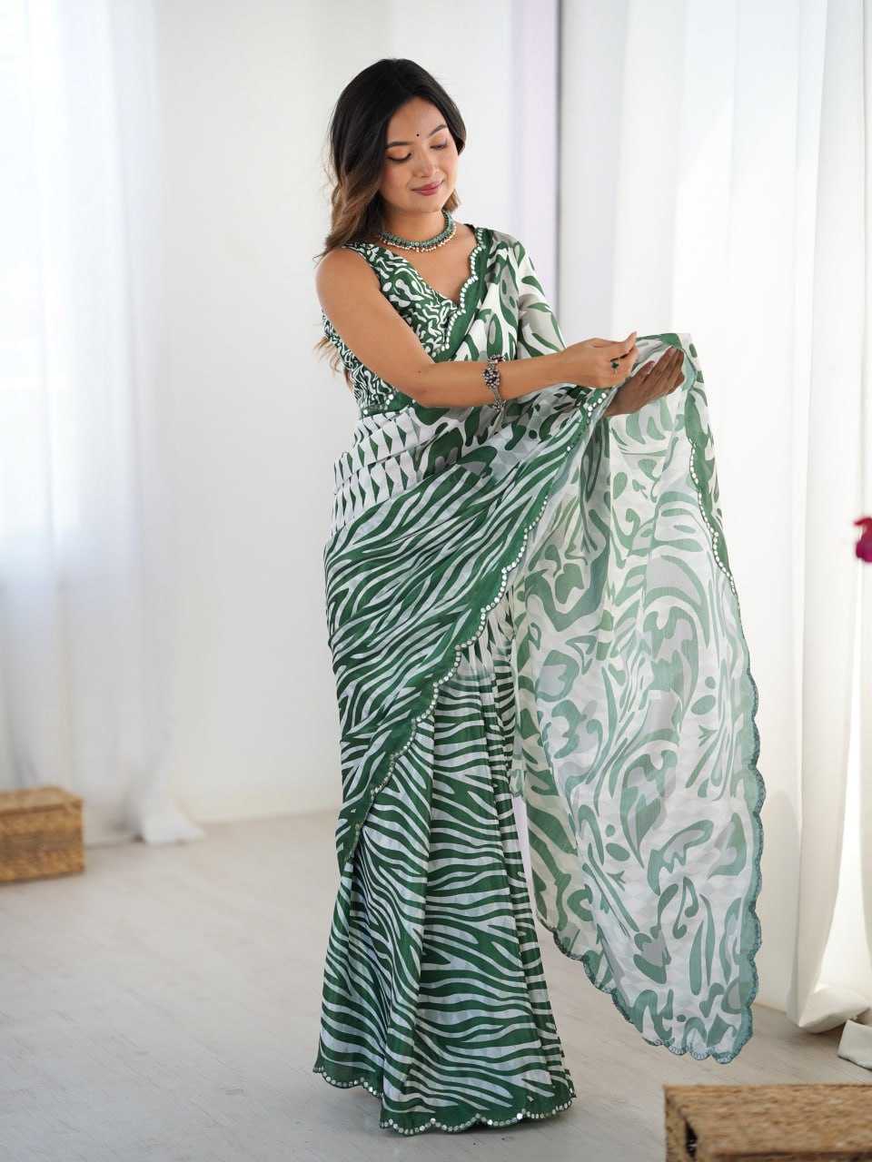 Unique Printed Leopard KES Saree - Indian Dress House 786