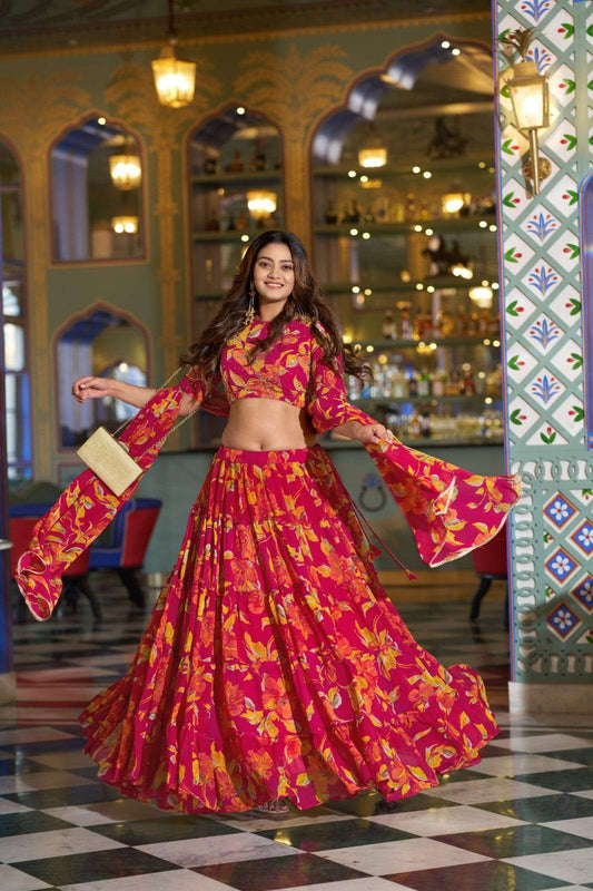 Unique Red Floral ZNL - Indian Dress House 786