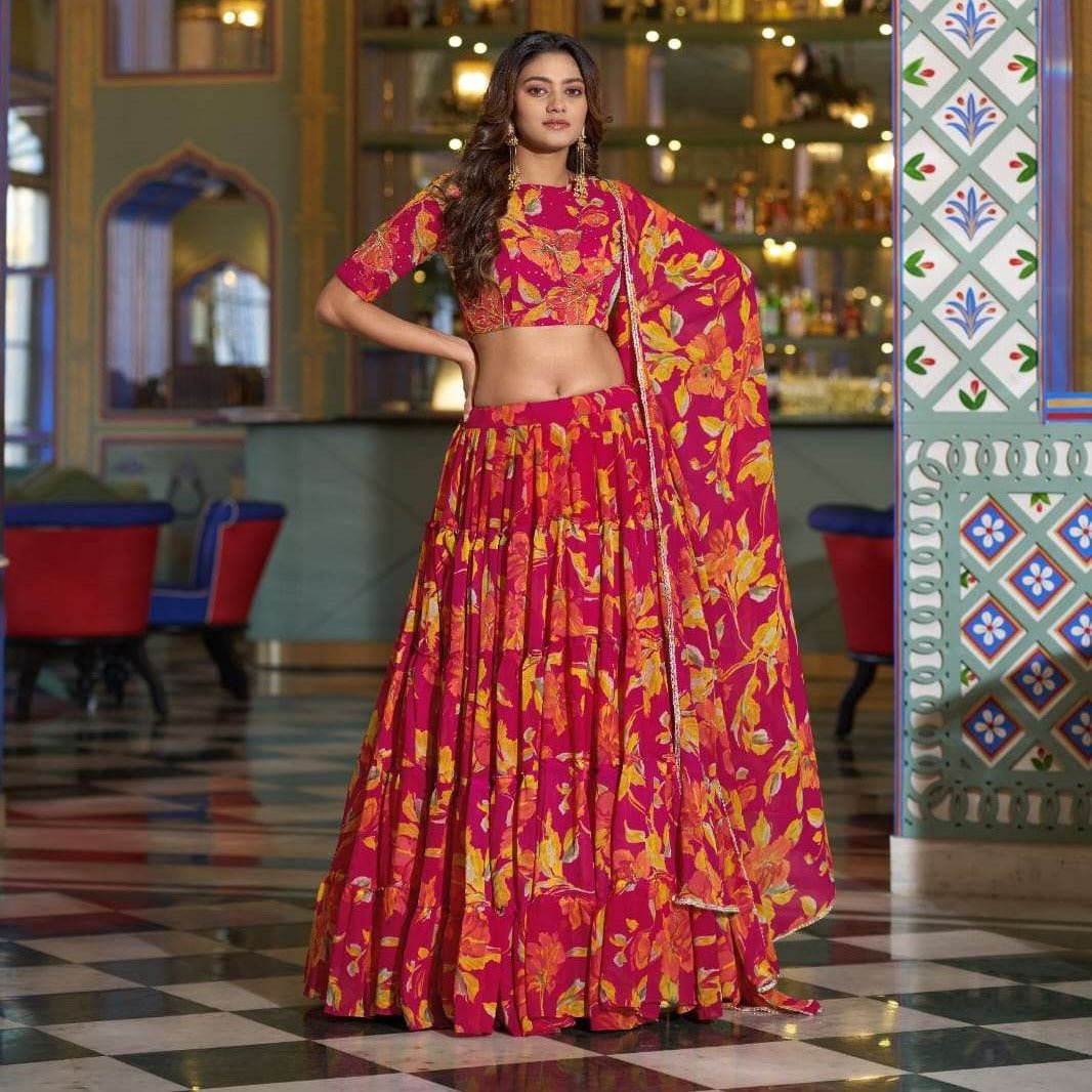 Unique Red Floral ZNL - Indian Dress House 786