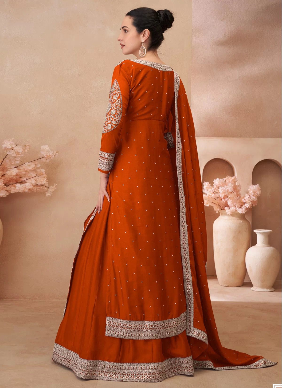 Unique Rusty Orange JS RSN - Indian Dress House 786