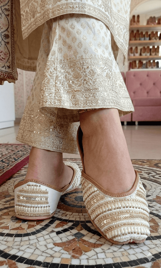 Unique Striped Gold & Off White JTS - Indian Dress House 786