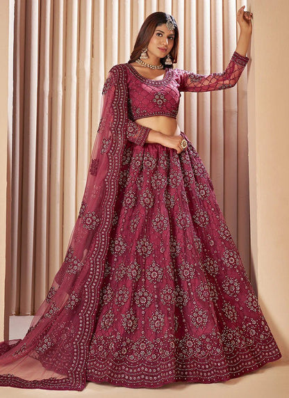 Unique & Stylish Rose Pink Checkered Floral ALZL - Indian Dress House 786