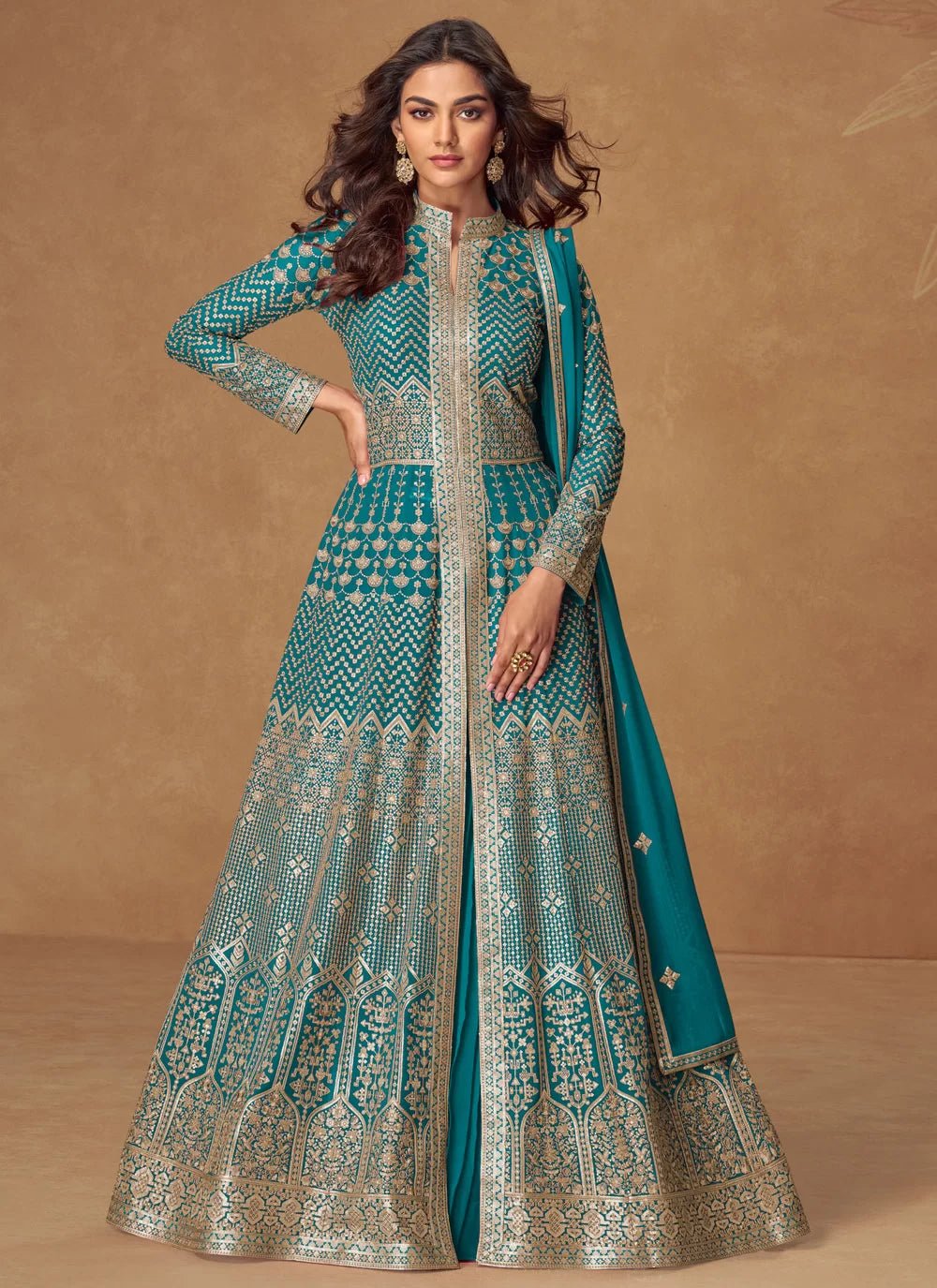 Unique Turquoise AMGA - Indian Dress House 786