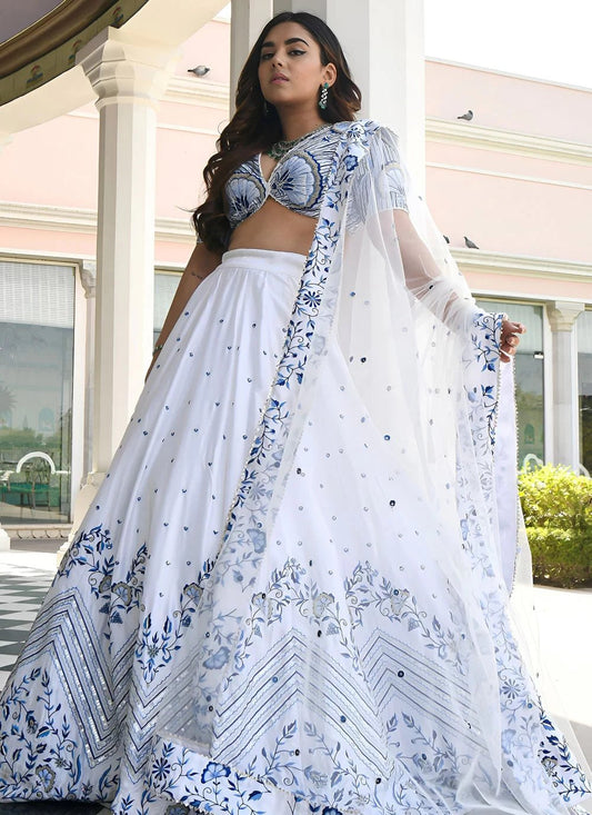 Unique White & Blue ZNL - Indian Dress House 786
