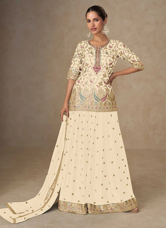 White Floral GKTP - Indian Dress House 786