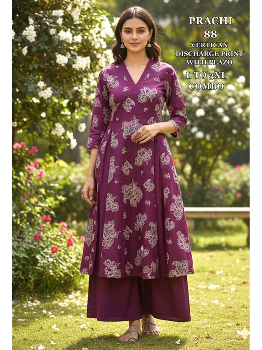 Wine Floral PR 88 KT - Indian Dress House 786