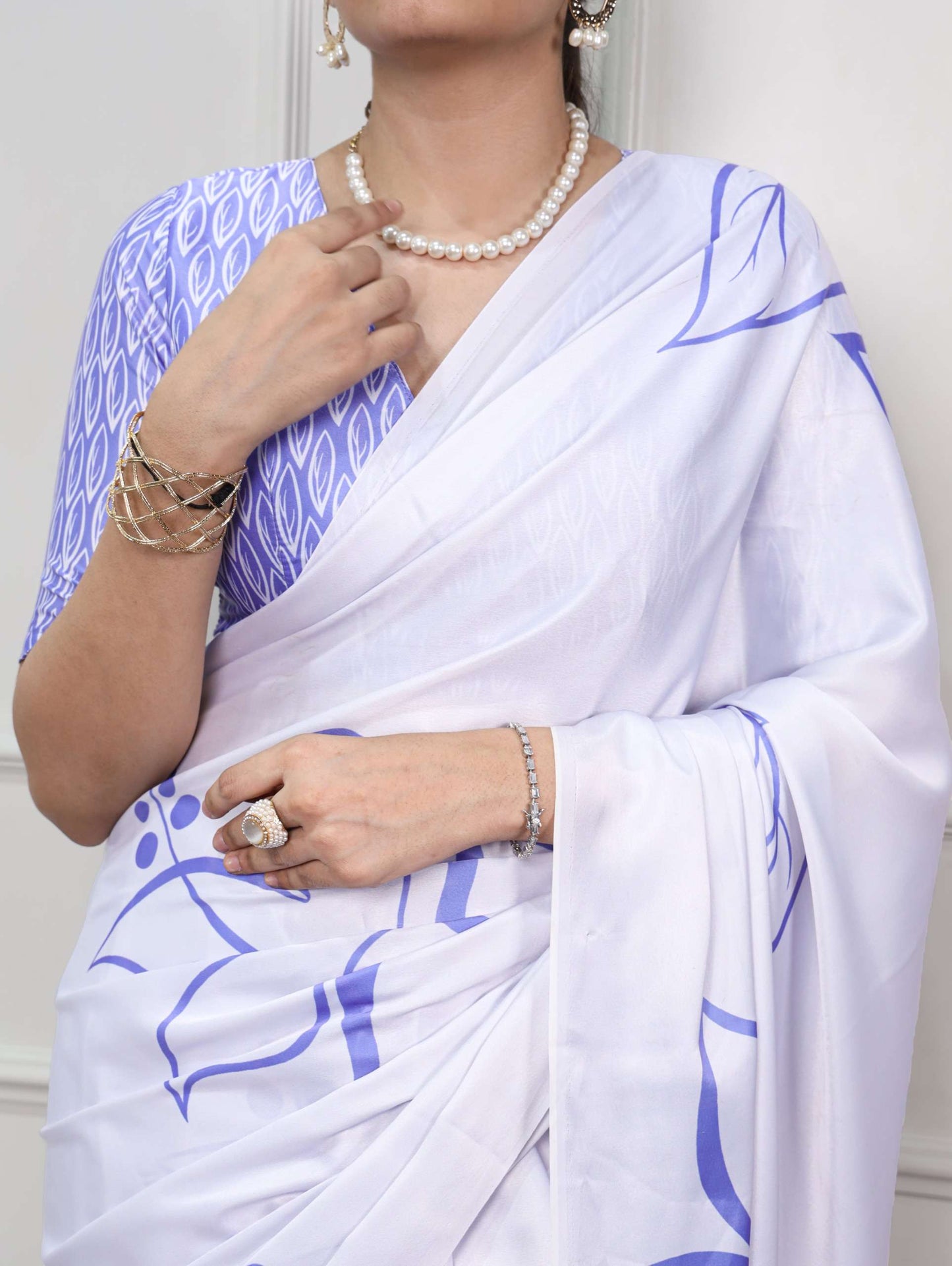 Gorgeous Soft Blue Floral Abs YNF Saree