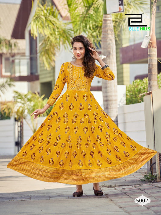 Beautiful Yellow Floral BHC 5002 FVD - Indian Dress House 786