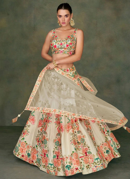 Breath Taking Off White Floral SYODL - Indian Dress House 786