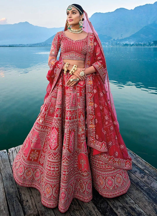 Breath Taking Red Bridal ANARL - Indian Dress House 786