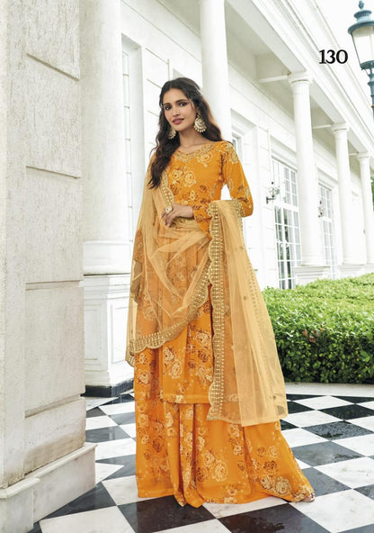 Elegant Floral Orange SMS - Indian Dress House 786