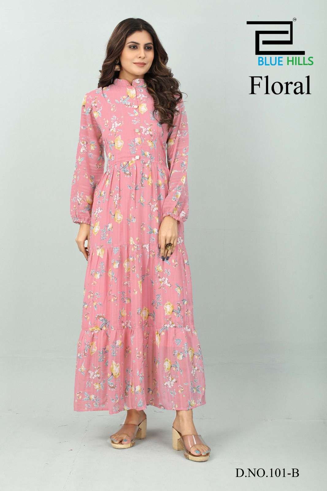 Elegant Floral Pink BHF DN 101 FVD - Indian Dress House 786