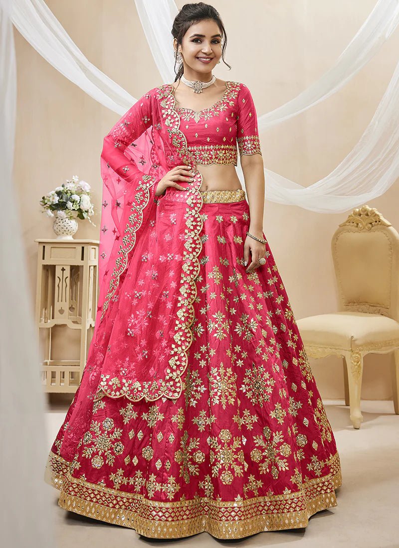 Elegant Pink & Gold ZCA - Indian Dress House 786