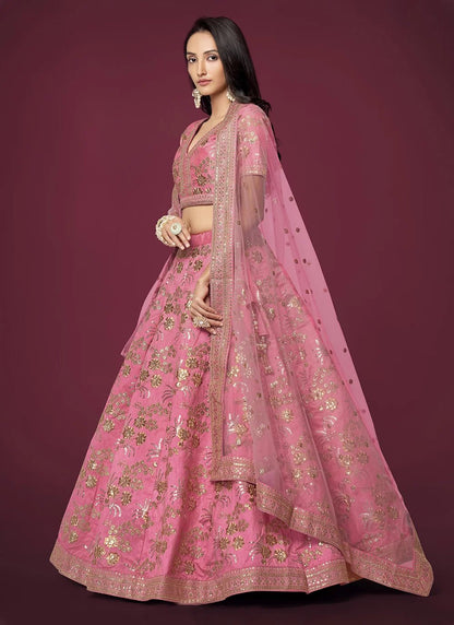 Elegant Pink & Gold ZHML - Indian Dress House 786