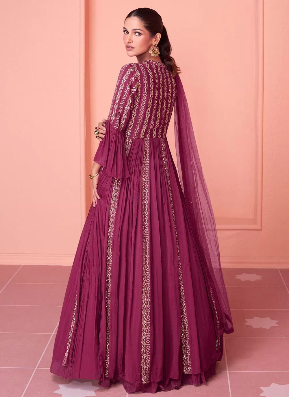 Elegant Pink Lengha SYK - Indian Dress House 786