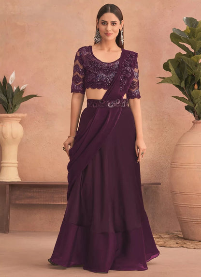 Elegant Purple L/S - Indian Dress House 786