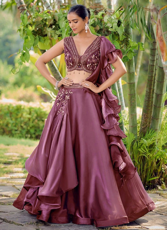 Elegant Simple Rose Gold Pink TH56 THAB - Indian Dress House 786