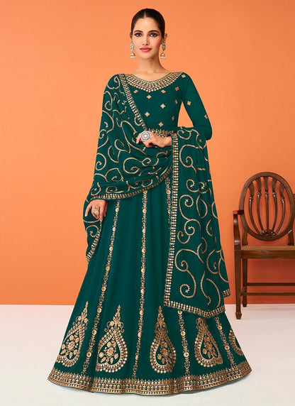 Elegant Teal ACJ - Indian Dress House 786