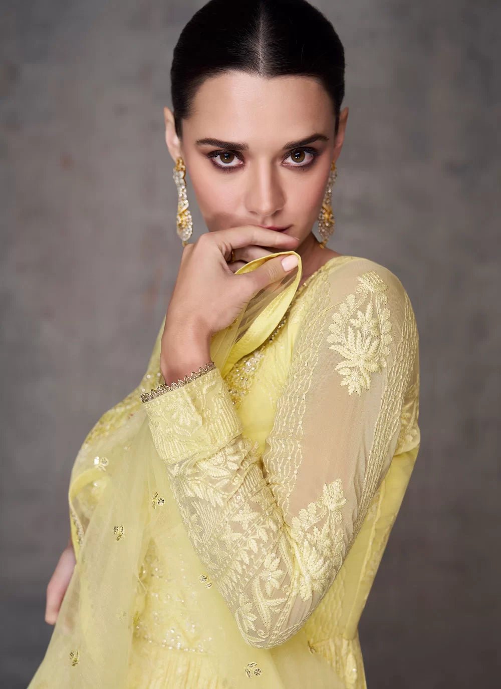 Elegant Yellow SYQ - Indian Dress House 786