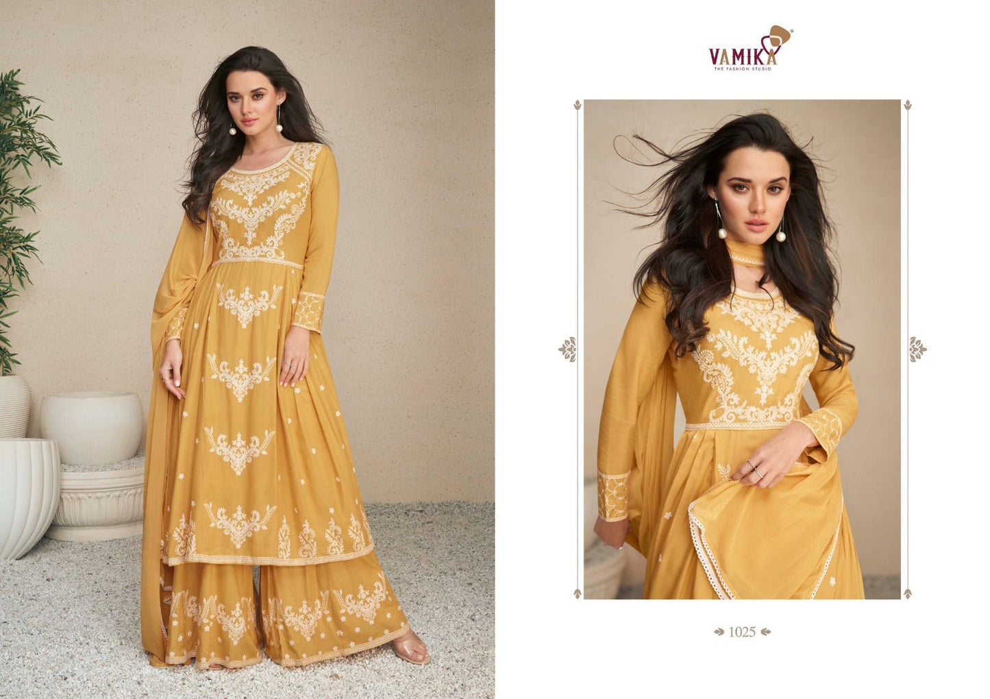 Elegant Yellow VM 1025 FVD - Indian Dress House 786