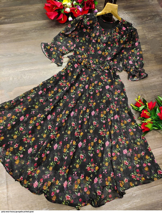 Floral Black PK FVD - Indian Dress House 786