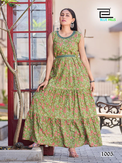 Floral Green BHSA 1005 FVD - Indian Dress House 786