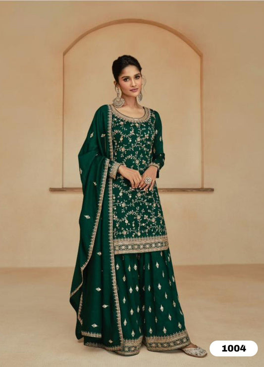Floral Green D Sharara AHSP - Indian Dress House 786