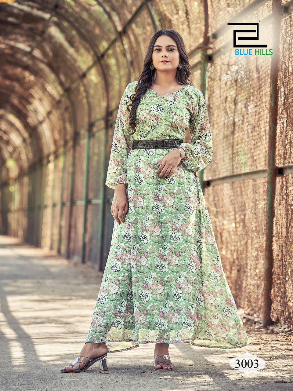 Floral Green K 3003 FVD - Indian Dress House 786