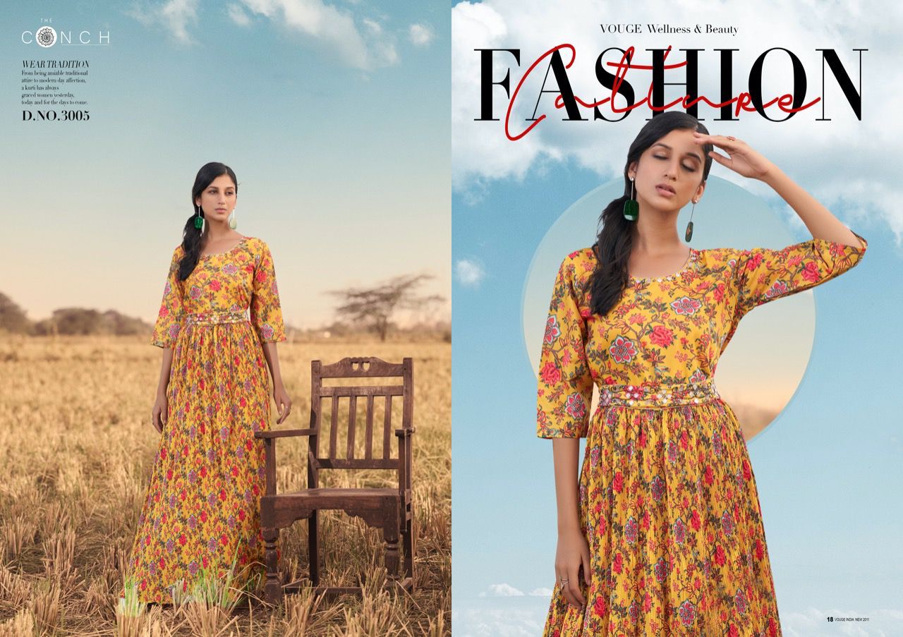 Floral Mustard Dress TC 3005 FVD - Indian Dress House 786