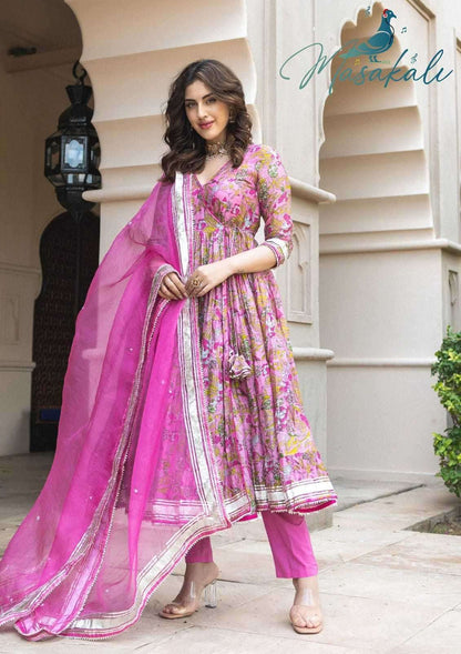Floral Pink MSK 3003 FVD - Indian Dress House 786