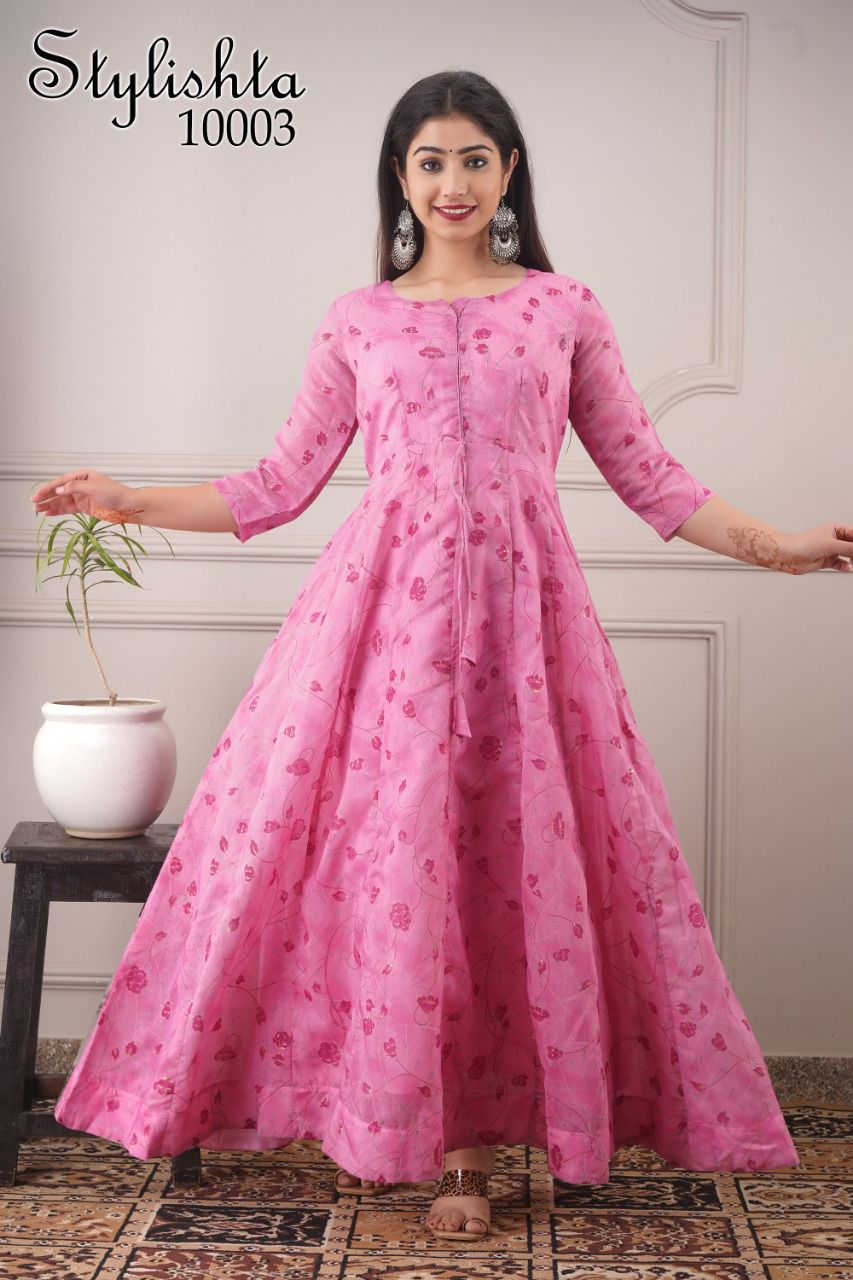 Floral Pink STYG 10003 FVD - Indian Dress House 786