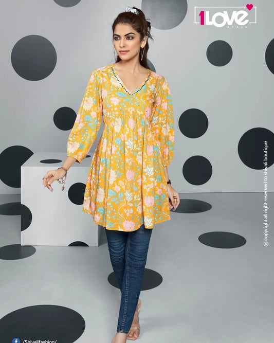Floral Yellow S4UWD 06 FVD - Indian Dress House 786