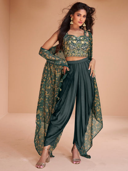 Gorgeous Blue Floral SYPD - Indian Dress House 786