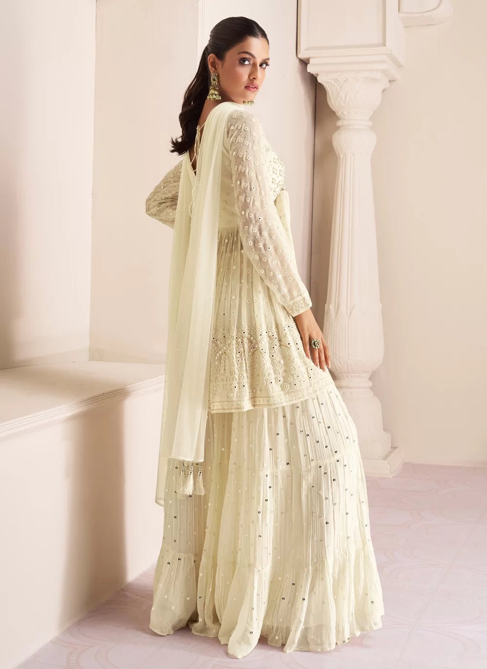 Gorgeous Cream Sharara SYP - Indian Dress House 786