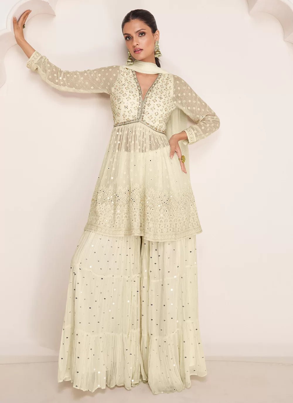Gorgeous Cream Sharara SYP - Indian Dress House 786