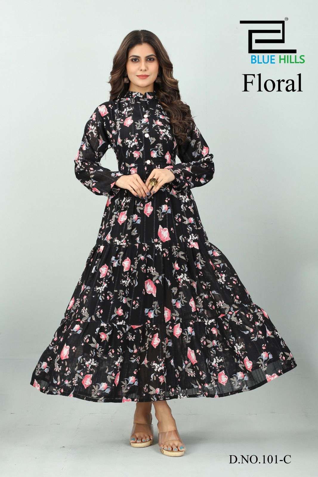 Gorgeous Floral Black BHF DNO 101 FVD - Indian Dress House 786
