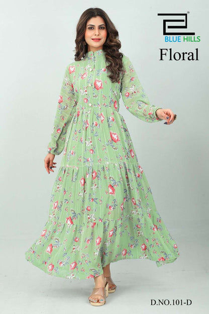 Gorgeous Floral Green BHF D NO 101 FVD - Indian Dress House 786