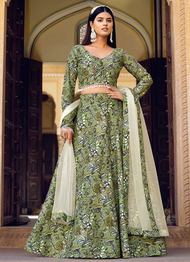 Gorgeous Floral GreenSENL - Indian Dress House 786