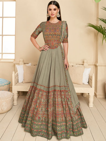 Gorgeous Floral Grey Mi SYKH - Indian Dress House 786