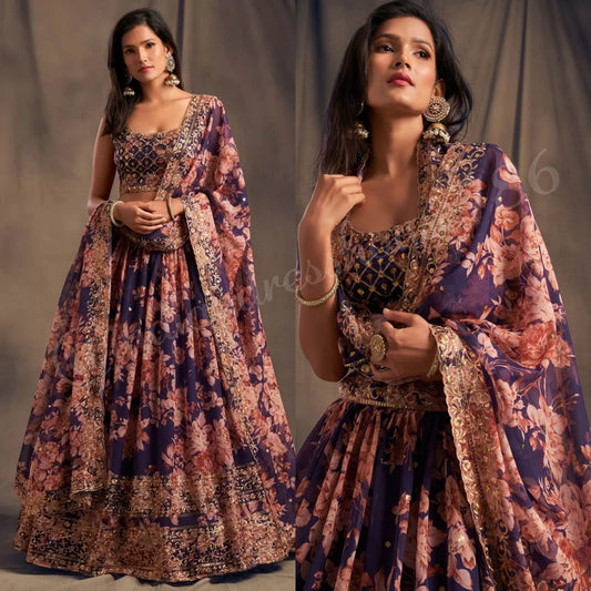 Gorgeous Floral Lengha AD - Indian Dress House 786