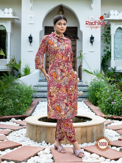 Gorgeous Floral Red RDL 1008 DFS - Indian Dress House 786