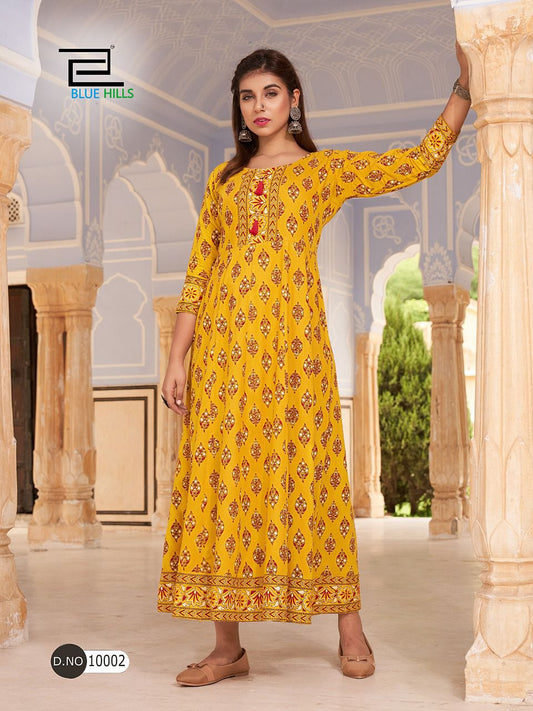Gorgeous Floral Yellow BHHV 10002 FVD - Indian Dress House 786