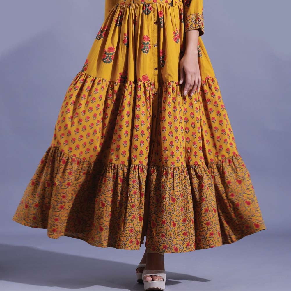 Gorgeous Floral Yellow FGJ 4012 FVD - Indian Dress House 786