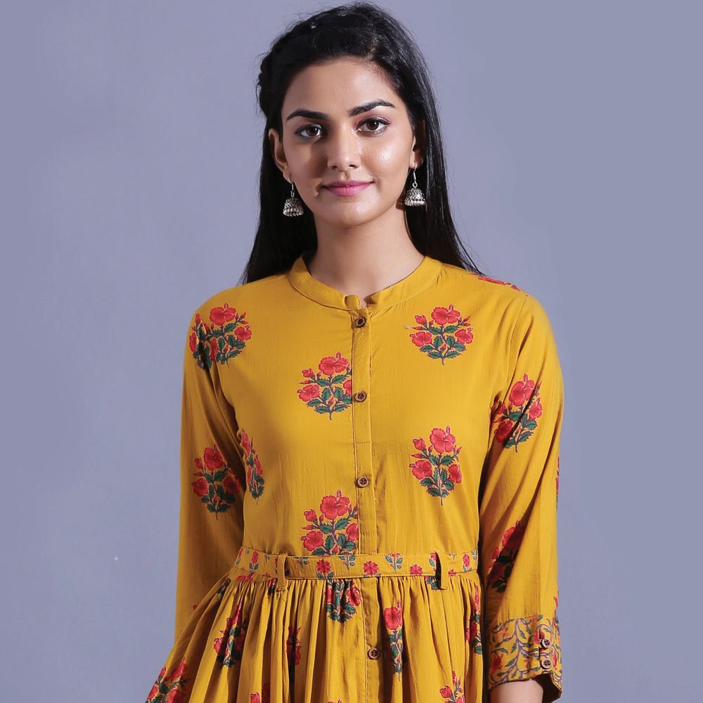 Gorgeous Floral Yellow FGJ 4012 FVD - Indian Dress House 786
