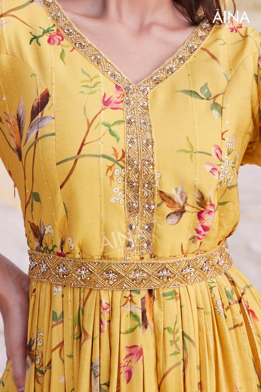 Gorgeous Floral Yellow MKSU 05 KT - Indian Dress House 786