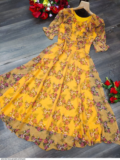 Gorgeous Floral Yellow PK FVD - Indian Dress House 786